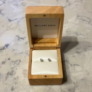 Silver Lab Diamond Stud Earrings from Brilliant Earth (1/6 ct tw)